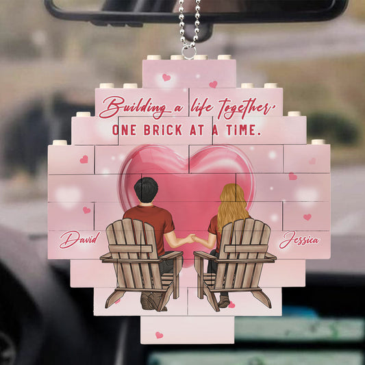 One Brick At A Time- Personalized Custom Puzzle Car Ornament