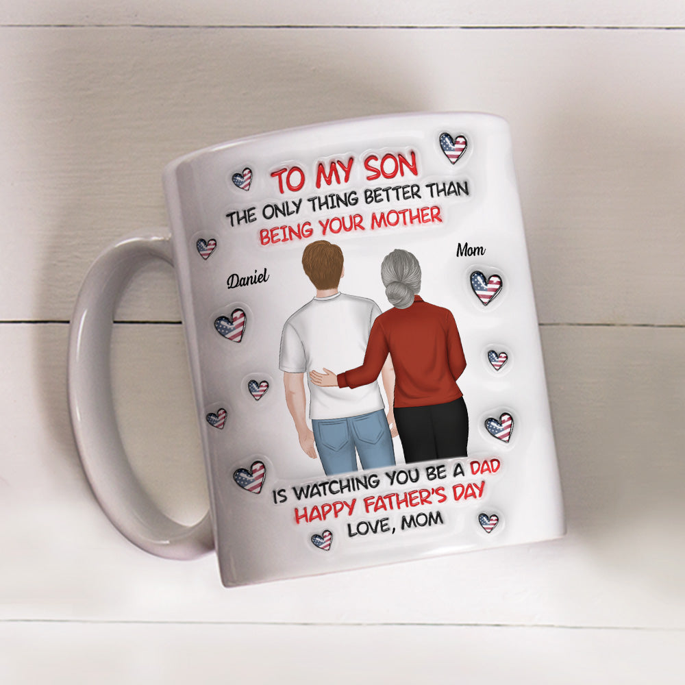 To My Son Backview - Personalized Custom 3D Inflated Effect Mug