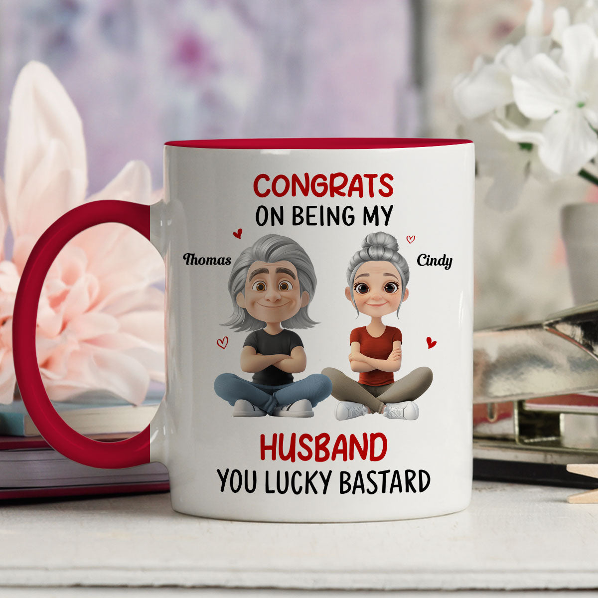 Congrats My Husband - Personalized Custom Accent Mug