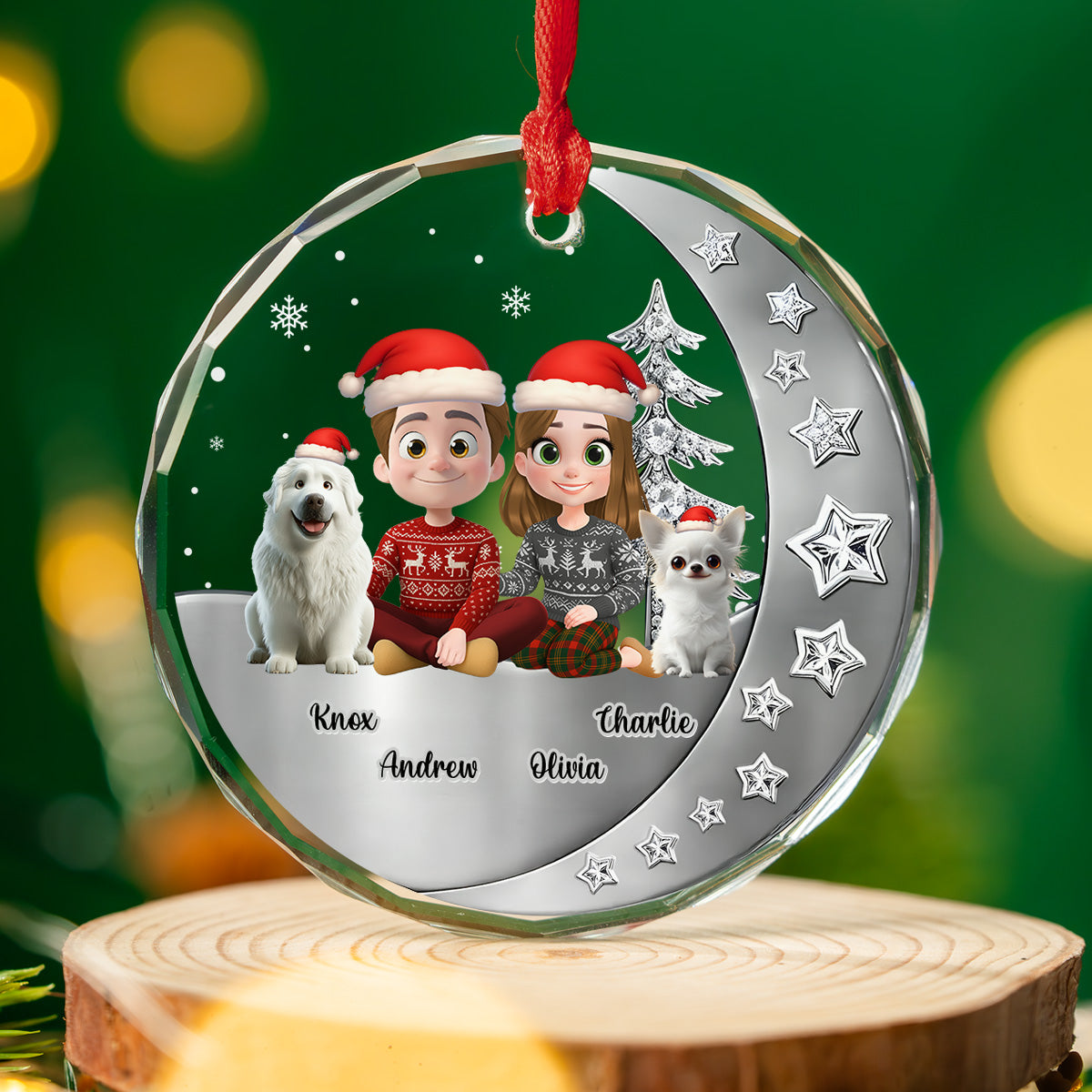 Beside Each Other - Personalized Custom 3D Effect Glass Ornament