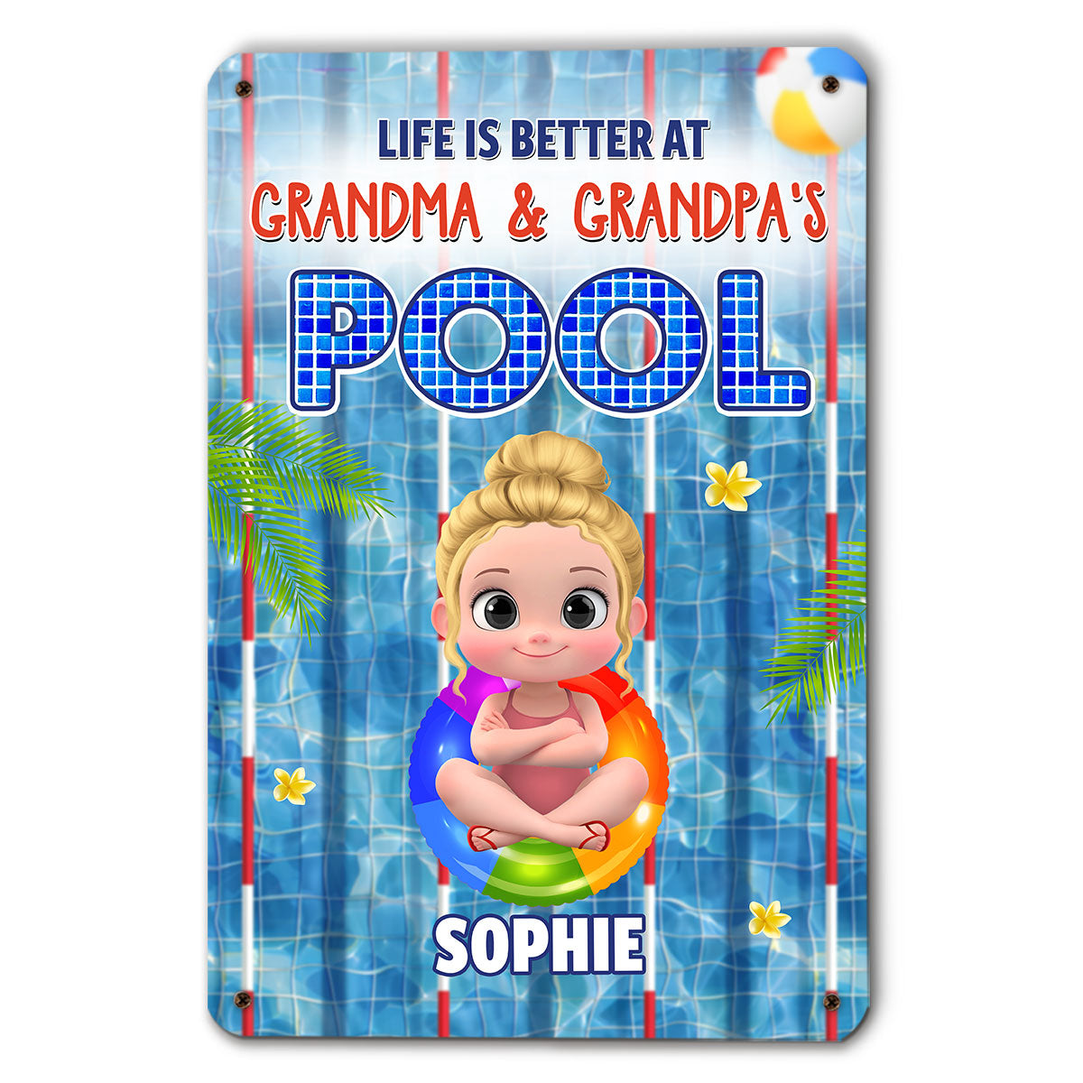 Time For The Beach - Personalized Custom Metal Sign