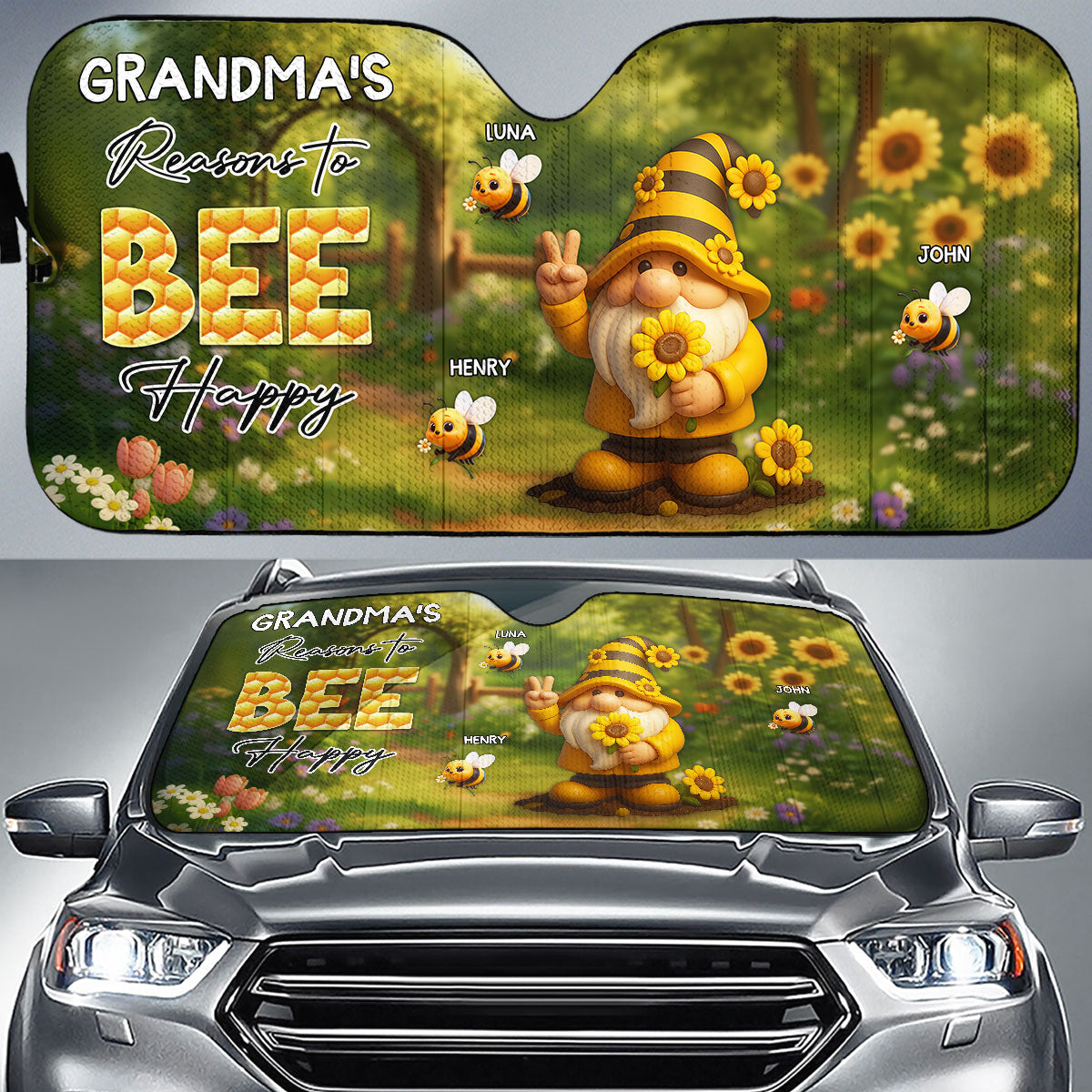 Reason To Be Happy - Personalized Custom Car Sunshade