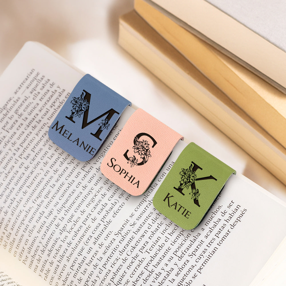 Alphabet - Personalized Custom Leather Bookmark