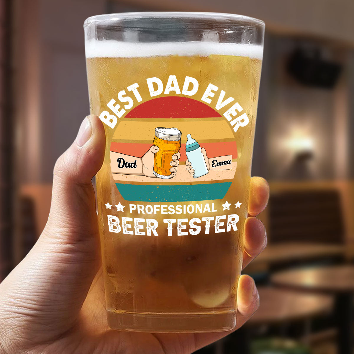 Best Dad Ever - Personalized Custom Beer Glass