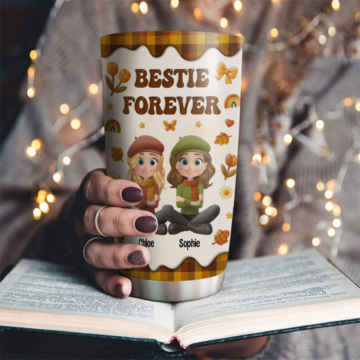 Bestie Forever Autumn - Personalized Custom Tumbler