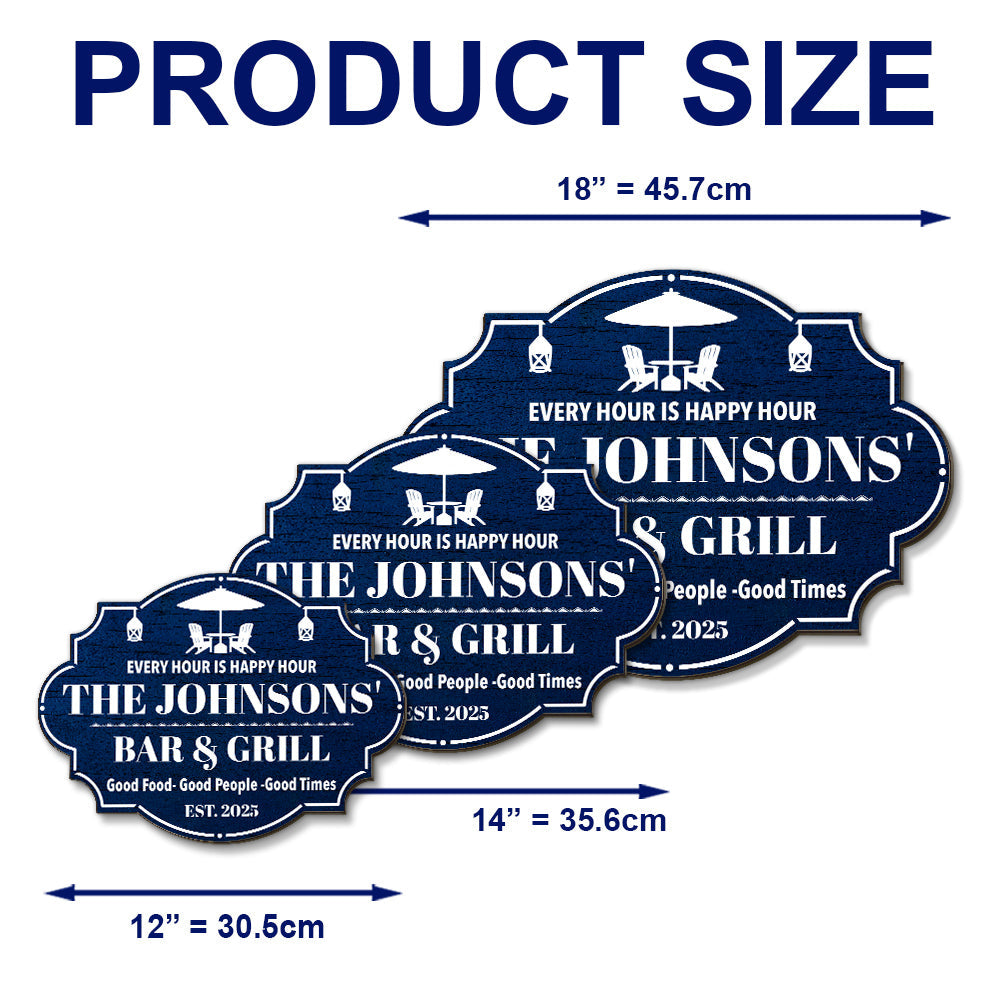 Happy Hour - Personalized Custom Wood Sign