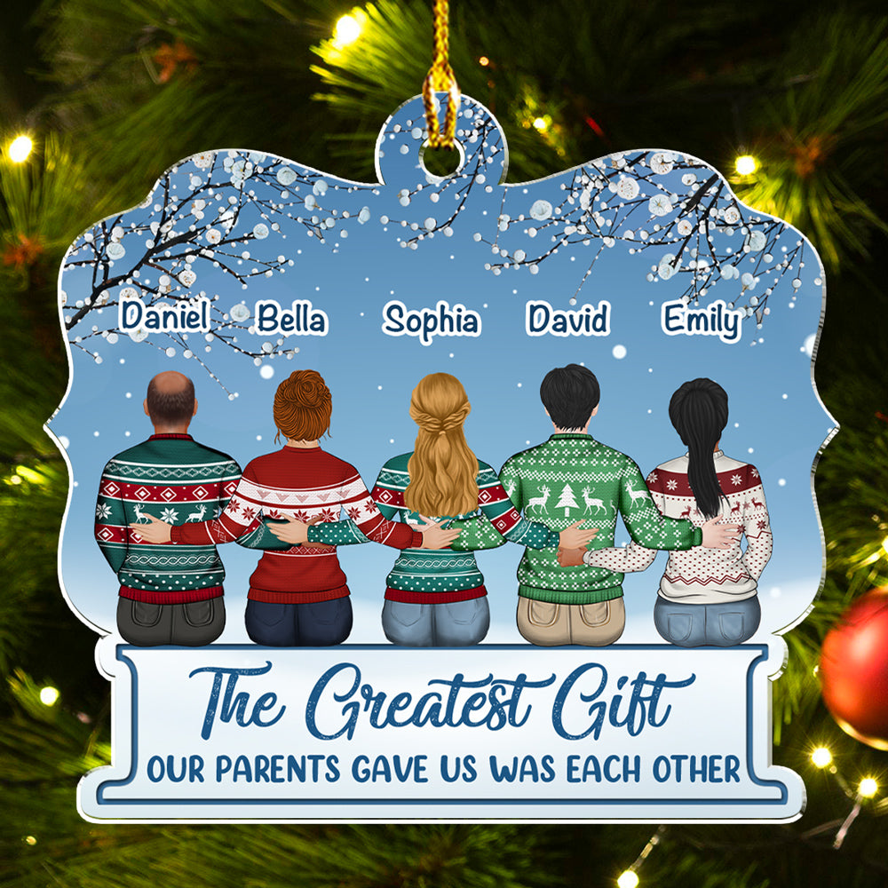 The Greatest Gift Is Family - Personalized Custom Acrylic Ornament