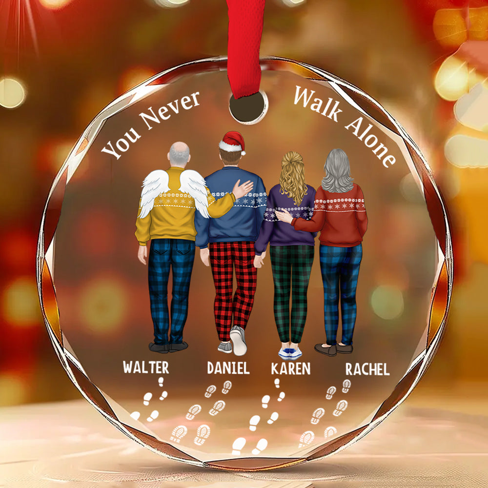 You Never Walk Alone - Personalized Custom Glass Ornament