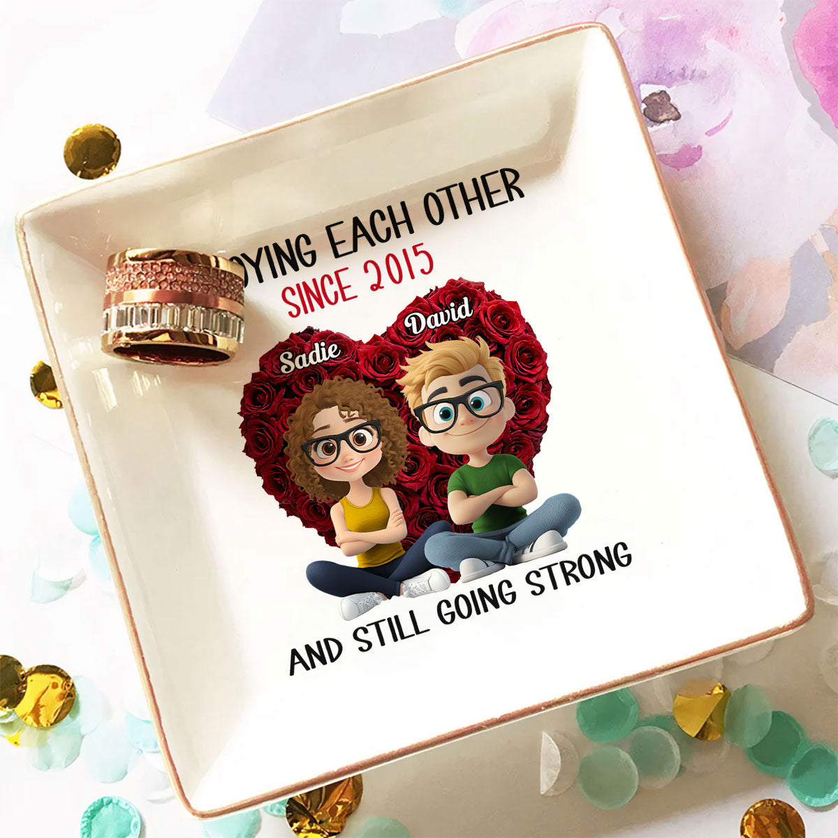Annoying Each Other - Personalized Custom Jewelry Dish