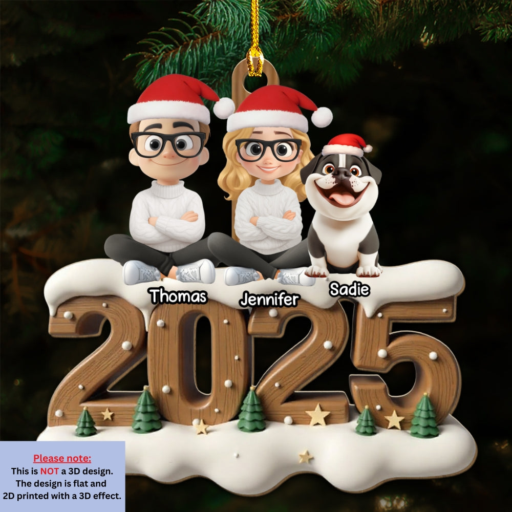 Together This Year Onwards - Personalized Custom 3D Effect Wood Ornament