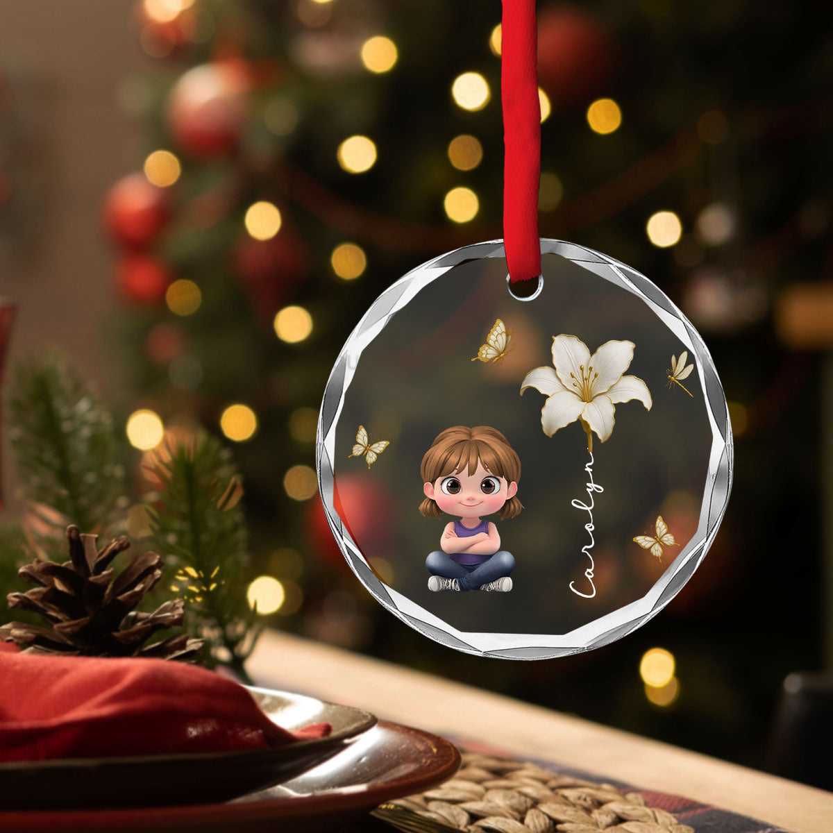 Floral Soul - Personalized Custom Glass Ornament