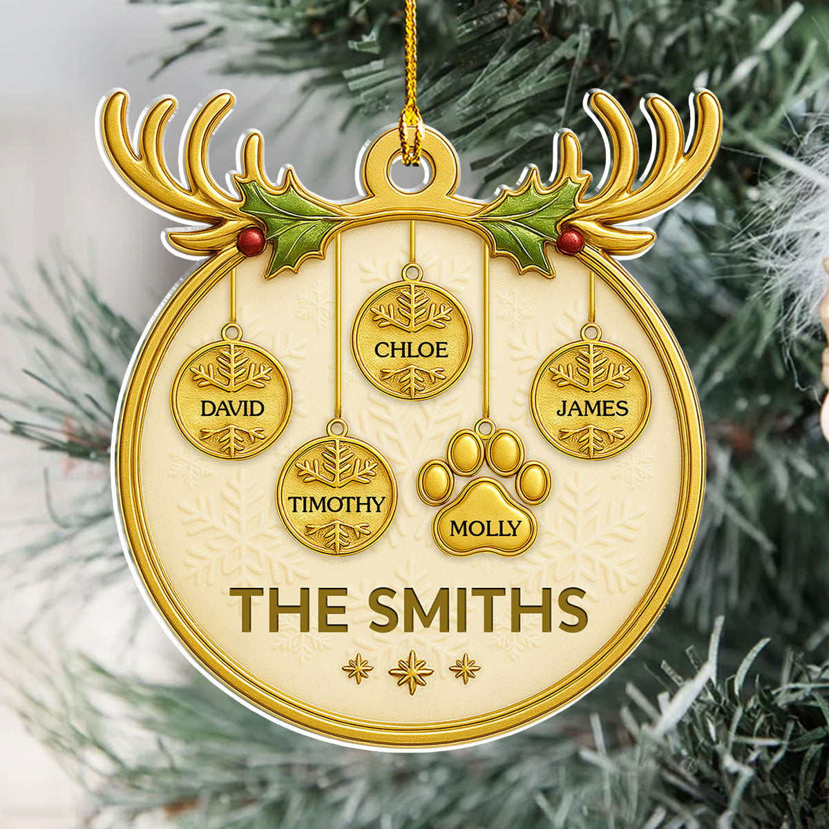 Holiday Family - Personalized Custom Acrylic Ornament