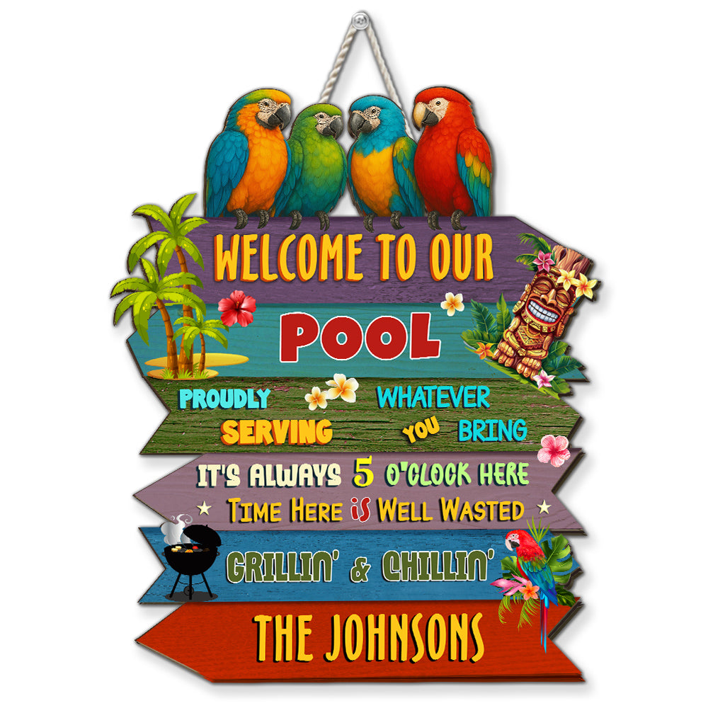 Welcome To Our Patio - Personalized Custom Wood Sign