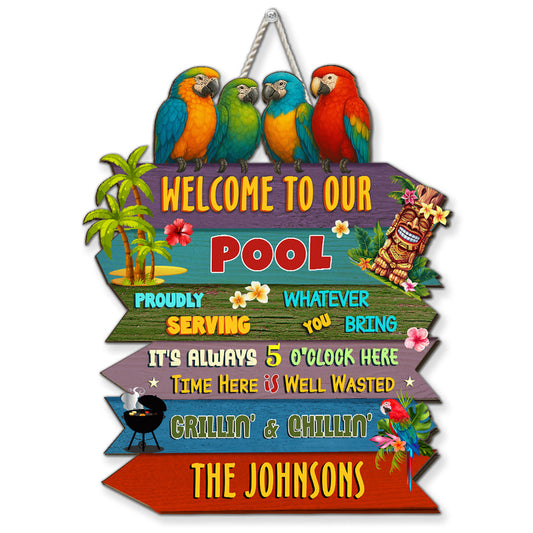 Welcome To Our Patio - Personalized Custom Wood Sign