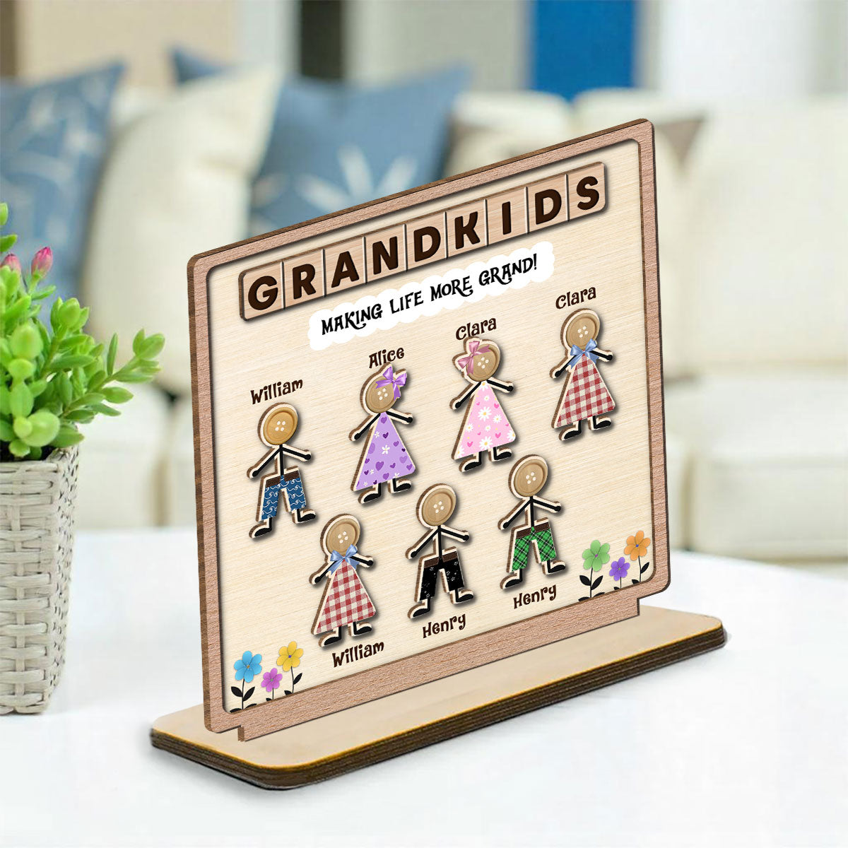 Special Moments - Personalized Custom 2-Layer Wood Plaque With Flat Base