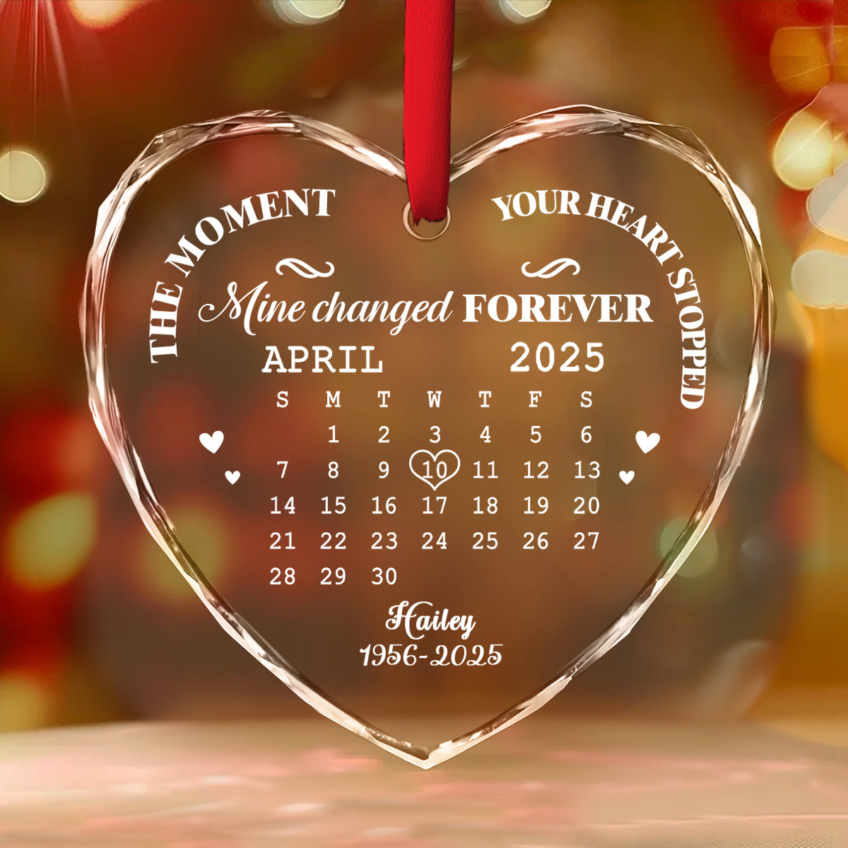 The Moment Heart Stopped - Personalized Custom Glass Ornament