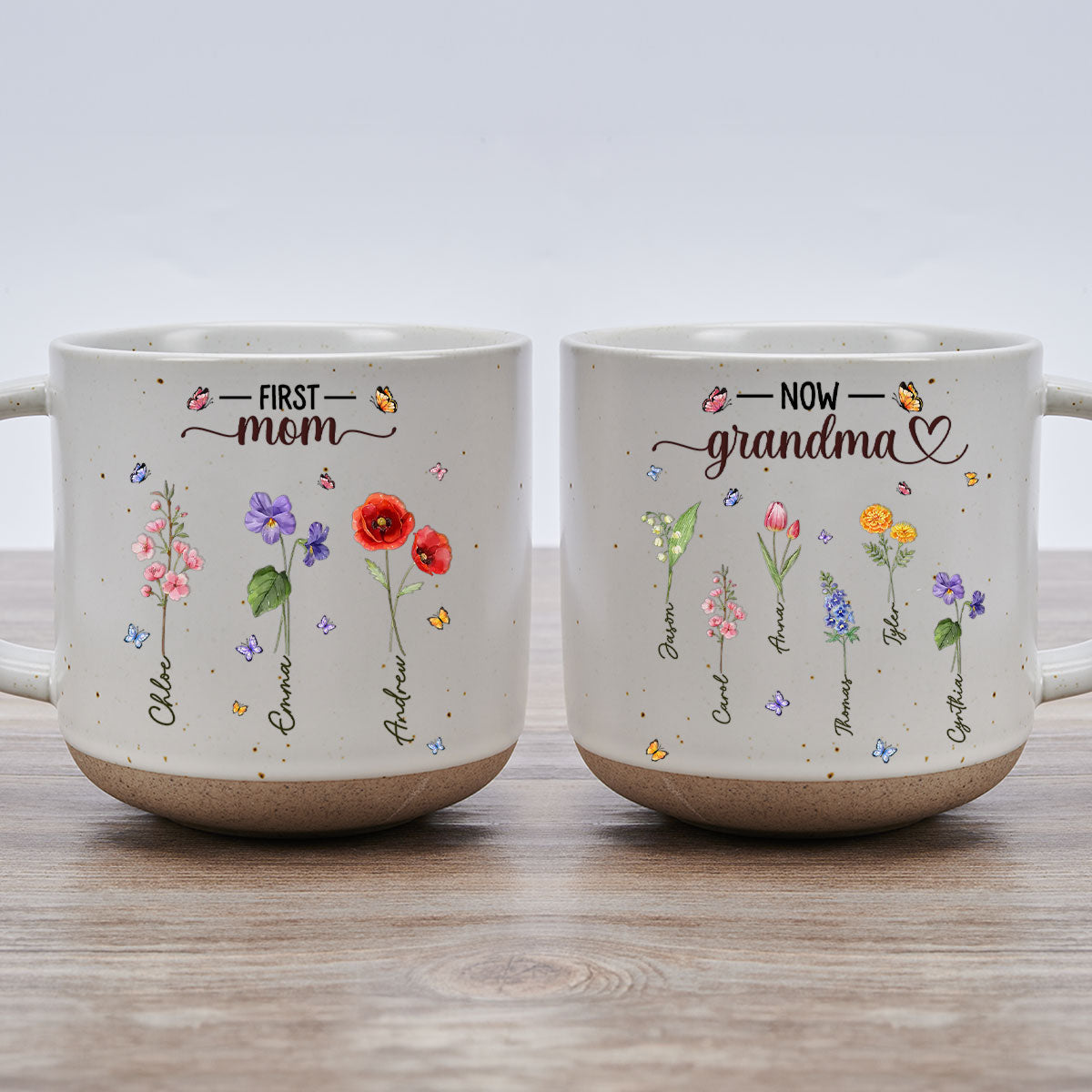 First Mom Now Grandma - Personalized Custom Pottery Mug