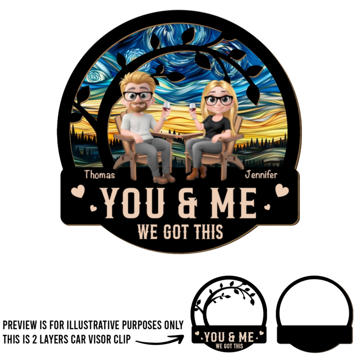 You And Me Got This - Personalized Custom Car Visor Clip