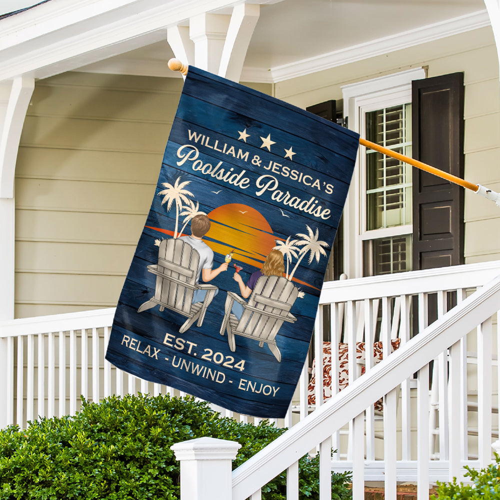 Poolside Paradise - Personalized Custom Flag