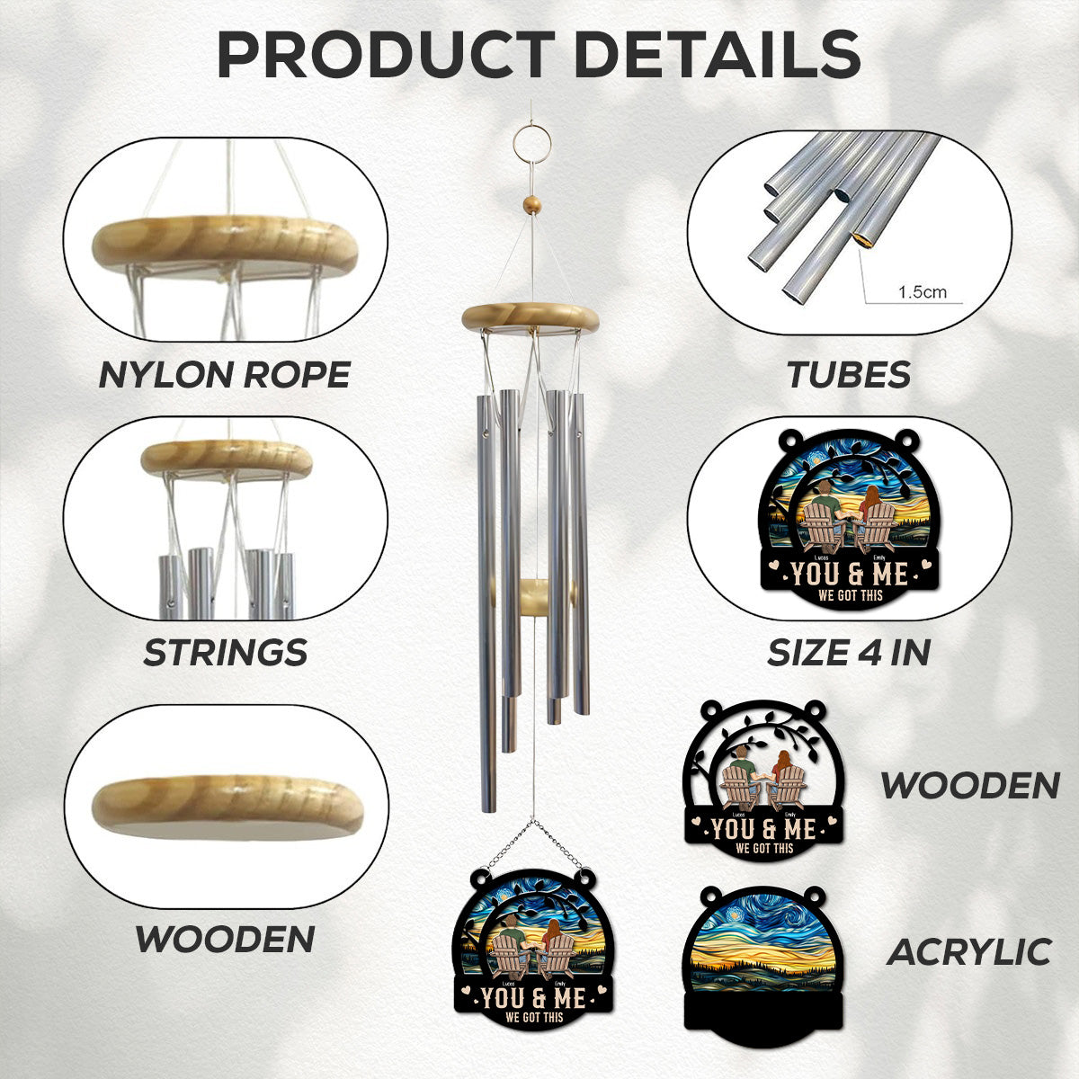 You And Me We Got This - Personalized Custom Suncatcher Wind Chime