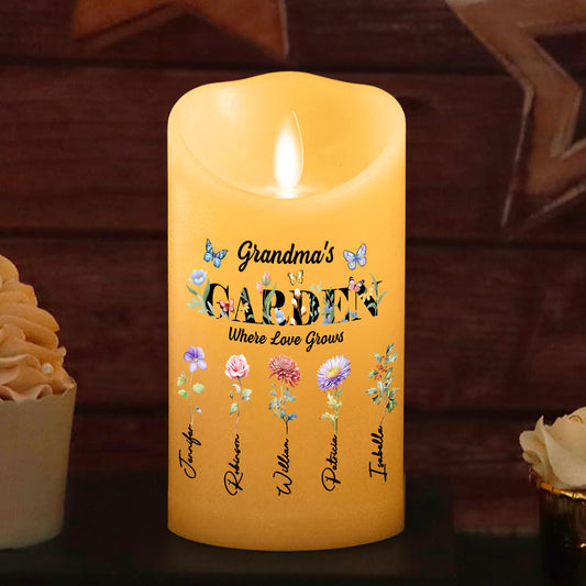 Grandma Garden - Personalized Custom LED Candle