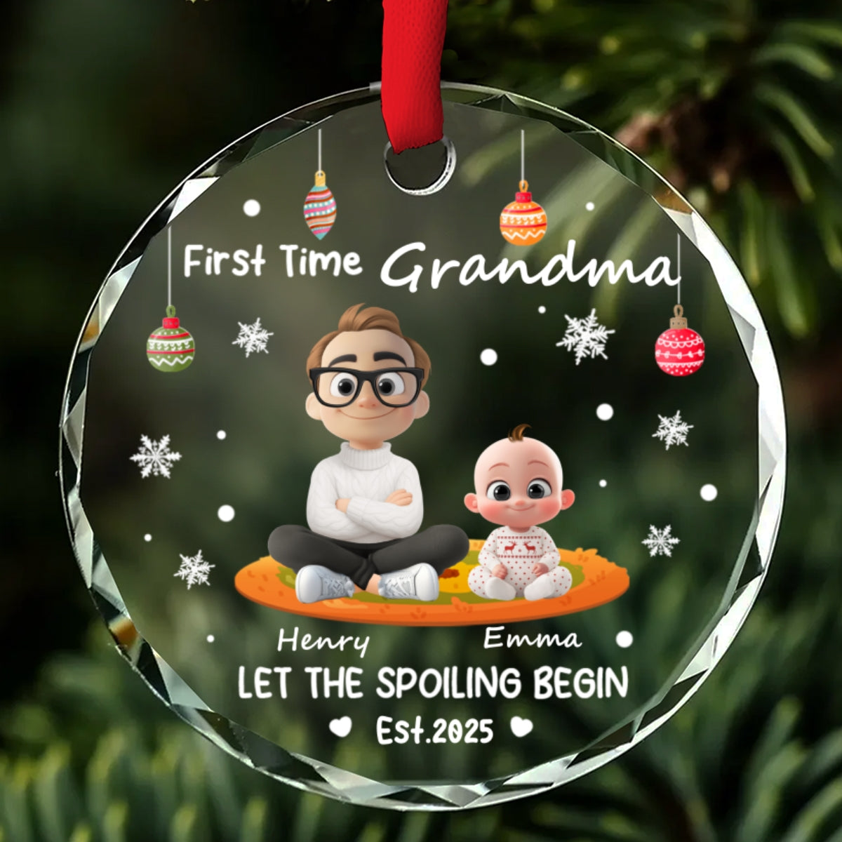 Let The Spoiling Begin - Personalized Custom Glass Ornament