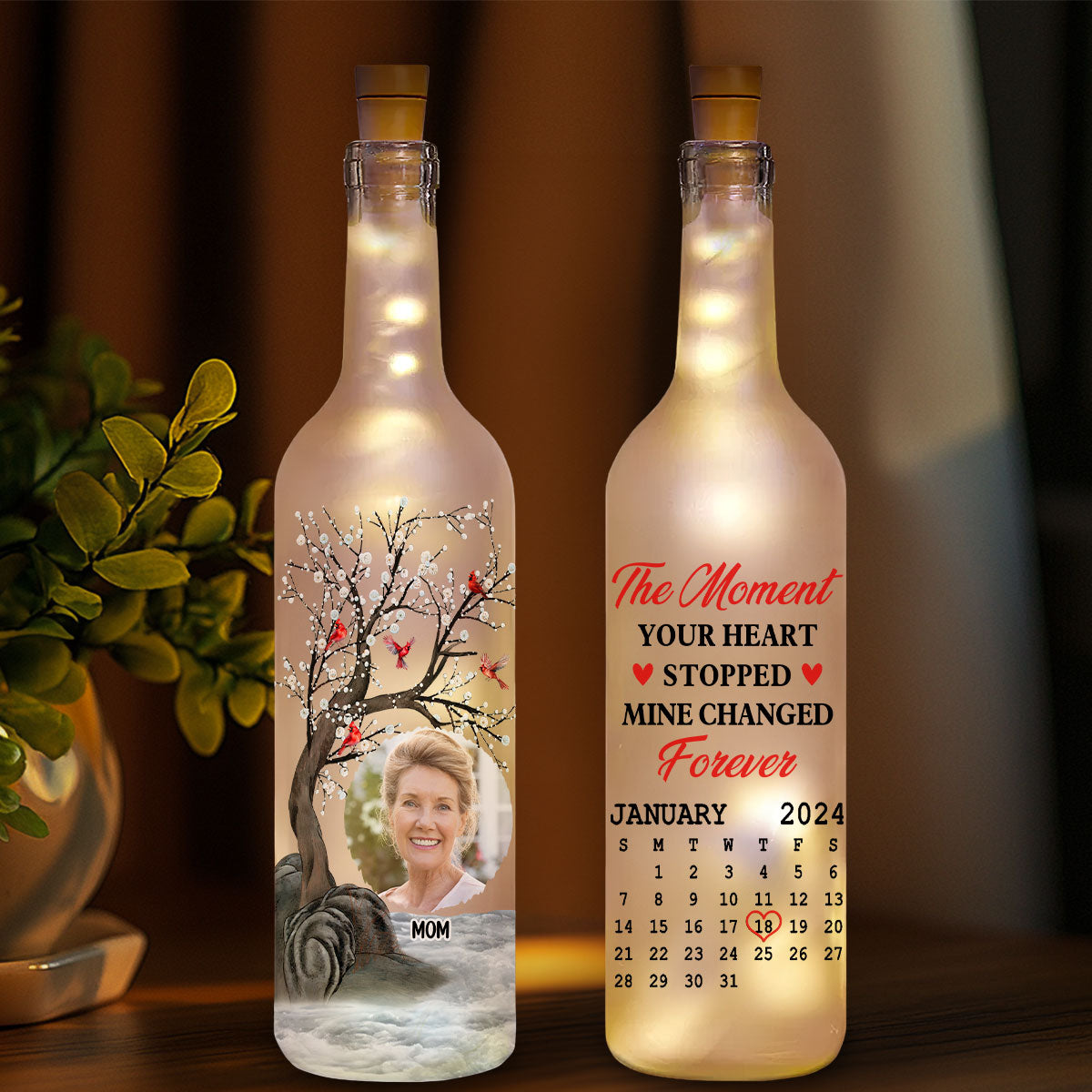 Forever In My Heart - Personalized Custom Bottle Lamp
