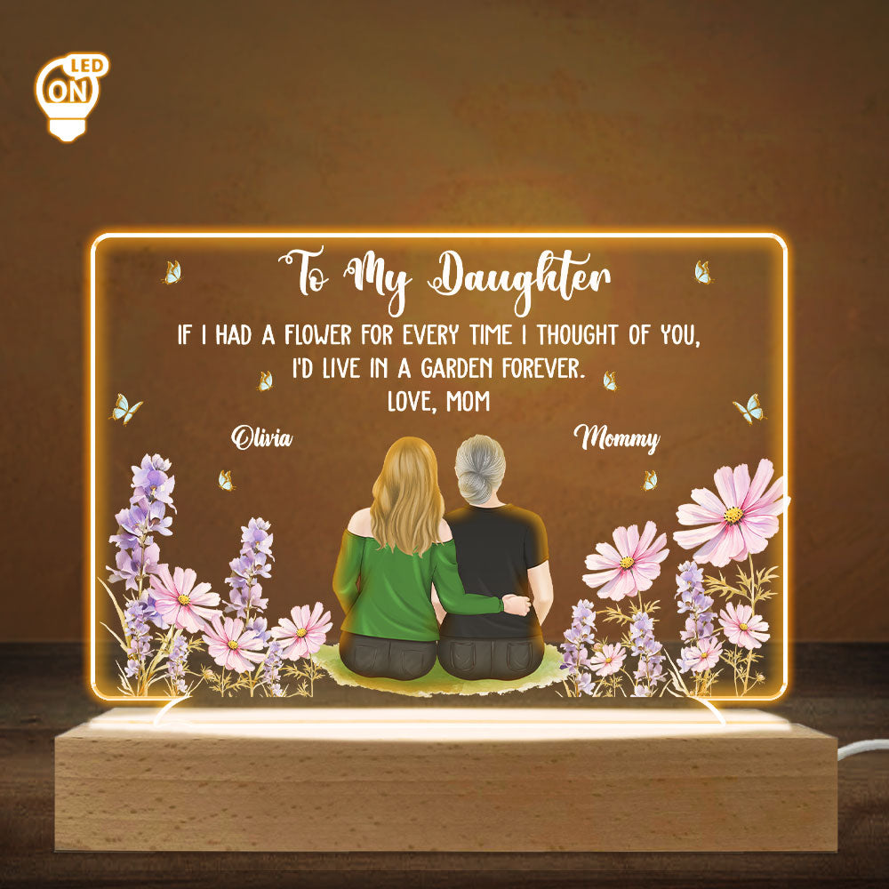 Mom Garden Grows With Love - Personalized Custom LED Light