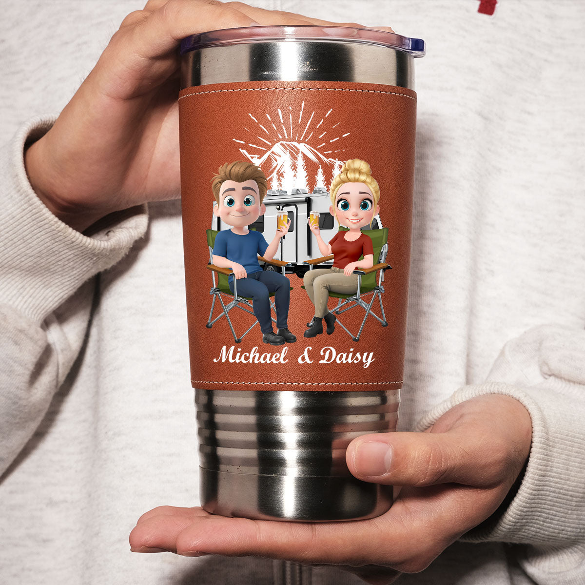 For Life -  Personalized Custom Leather Tumbler