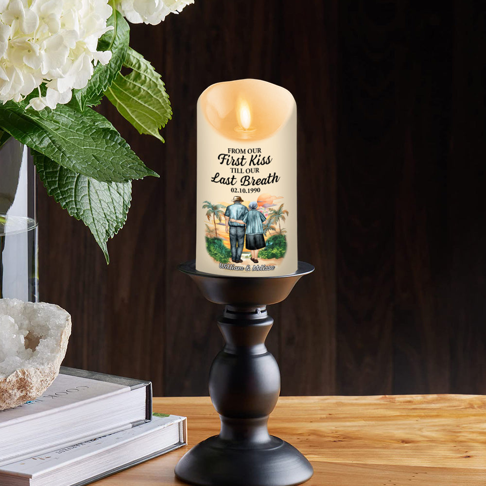 From Our First Kiss - Personalized Custom LED Candle