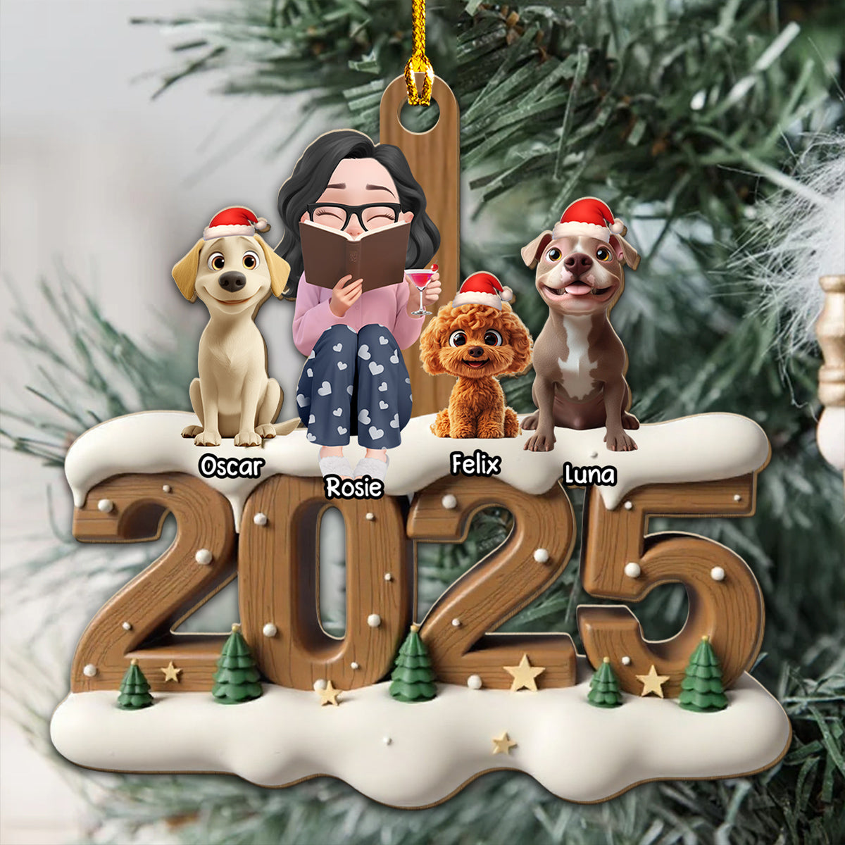 Reading Buddy Now Onwards - Personalized Custom 3D Effect Wood Ornament