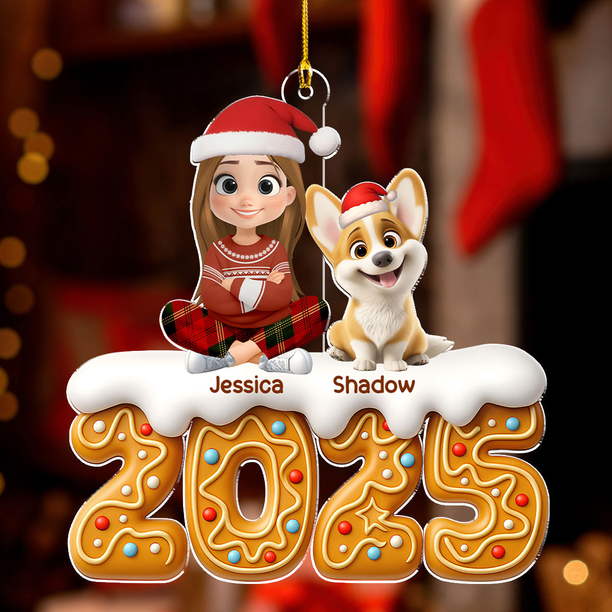 Dog Mom Dad Of The Year - Personalized Custom Acrylic Ornament