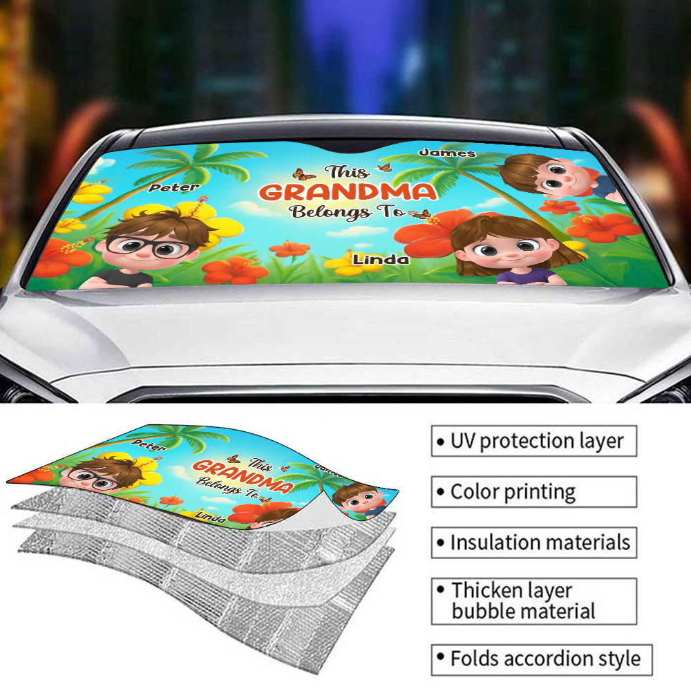 Grandkids Summertime - Personalized Custom Car Sunshade