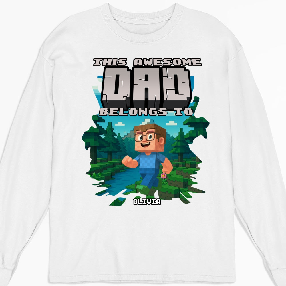This Awesome Dad Belongs To Me 2 - Personalized Custom Shirt
