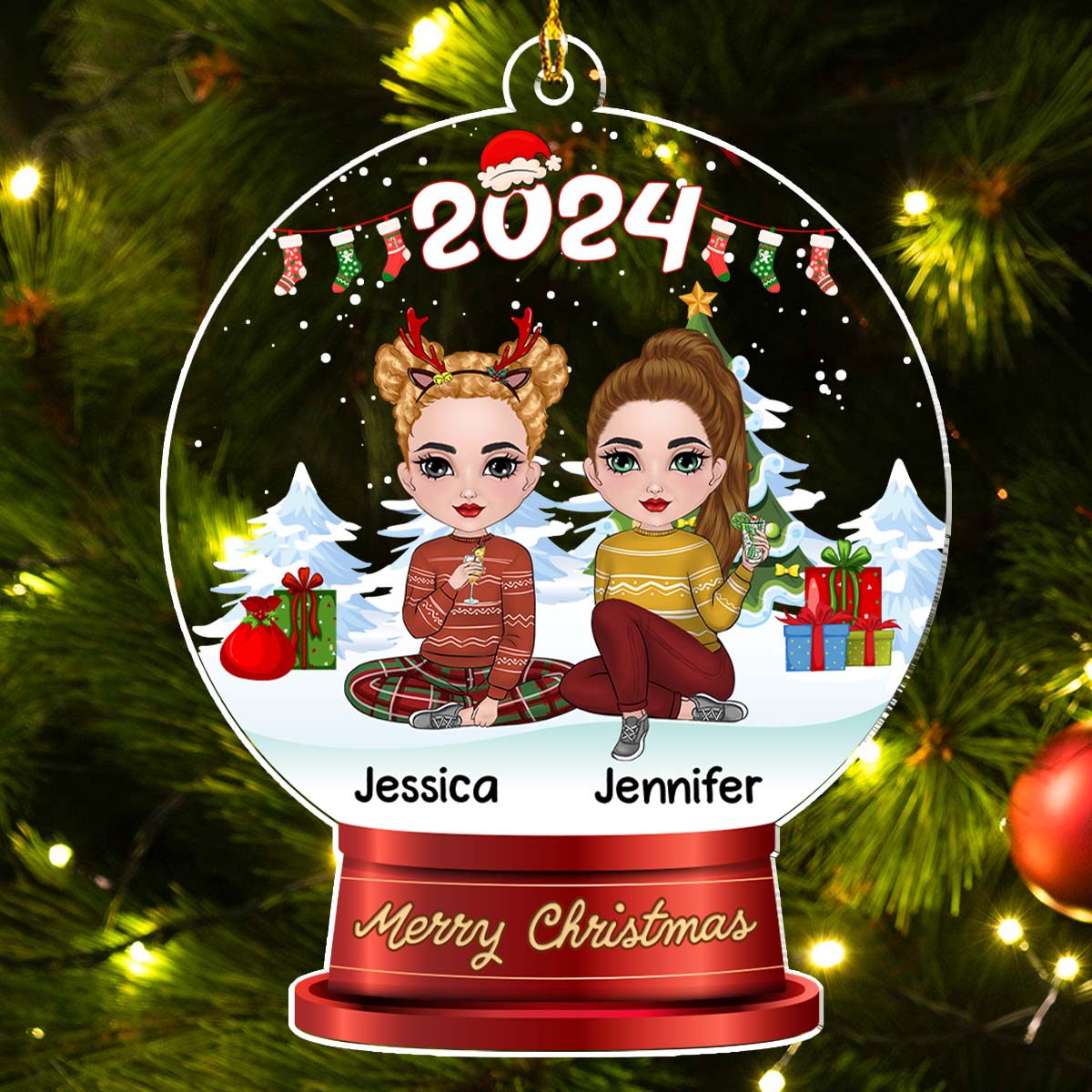 Merry Christmas My Besties - Personalized Custom Acrylic Ornament