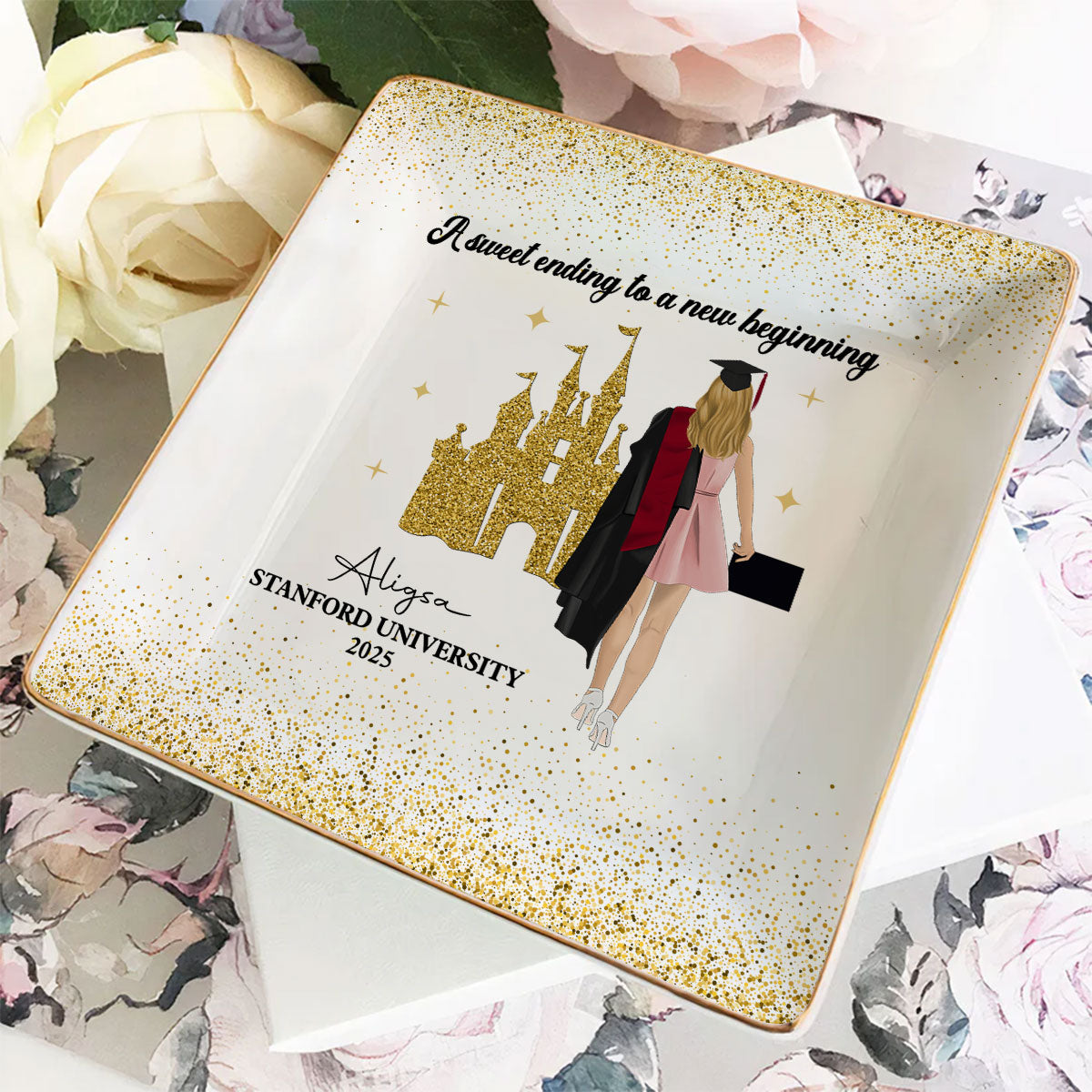 A Sweet Ending To A New Beginning - Personalized Custom Jewelry Dish