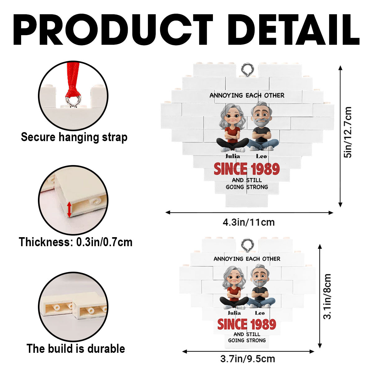 Till The End Of Time - Personalized Custom Heart Puzzle Ornament