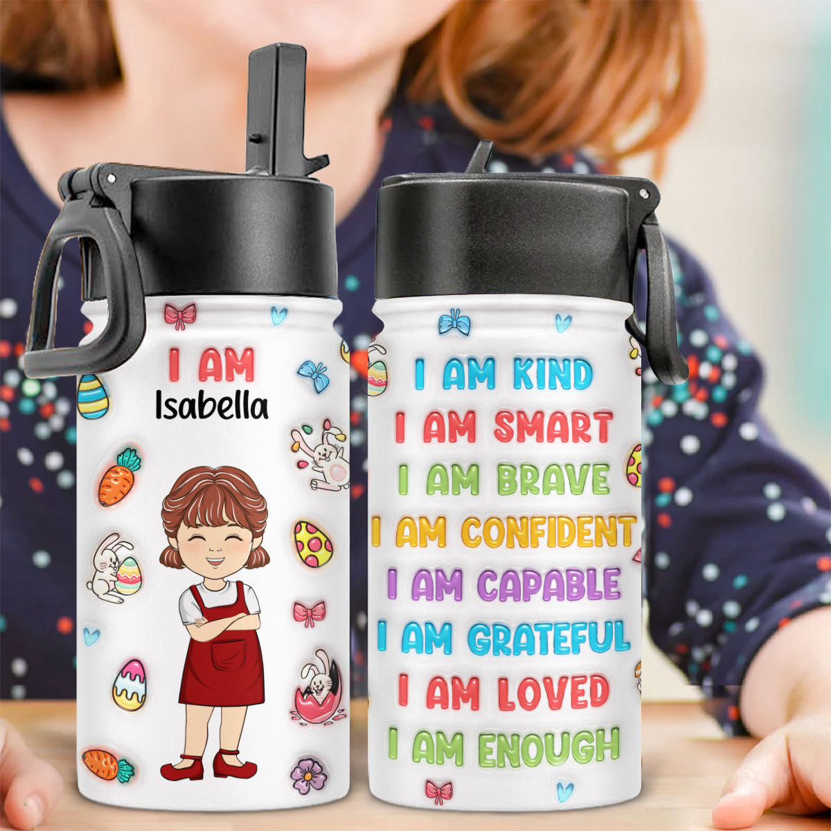 I Am Loved - Personalized Custom Kids Water Bottle
