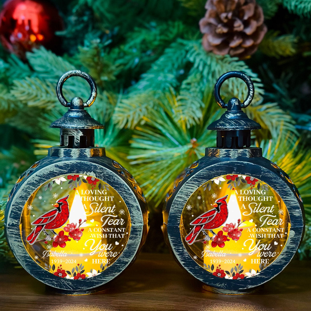 Always With You Cardinal - Personalized Custom Christmas Lantern