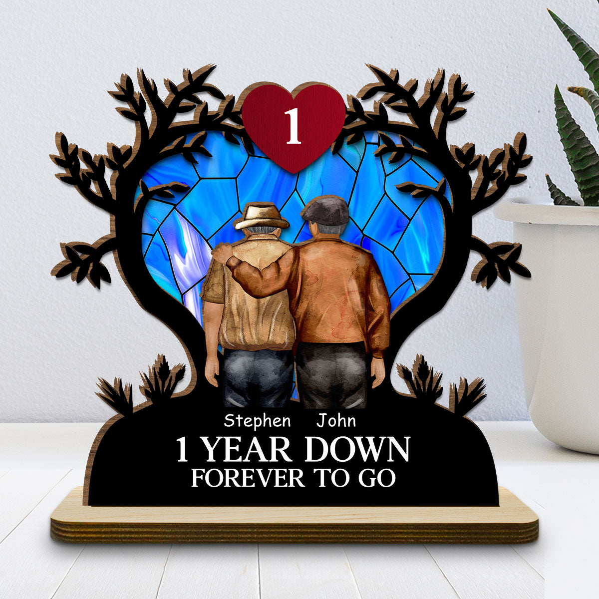 Endless Love - Personalized Custom 2-Layer Wood Plaque With Flat Base