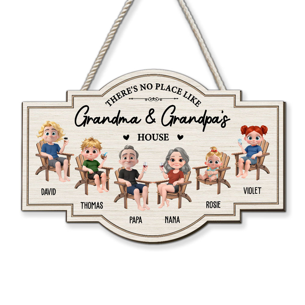 No Place Like Grandma House - Personalized Custom Wood Sign