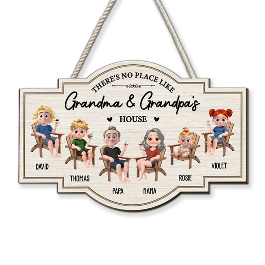 No Place Like Grandma House - Personalized Custom Wood Sign