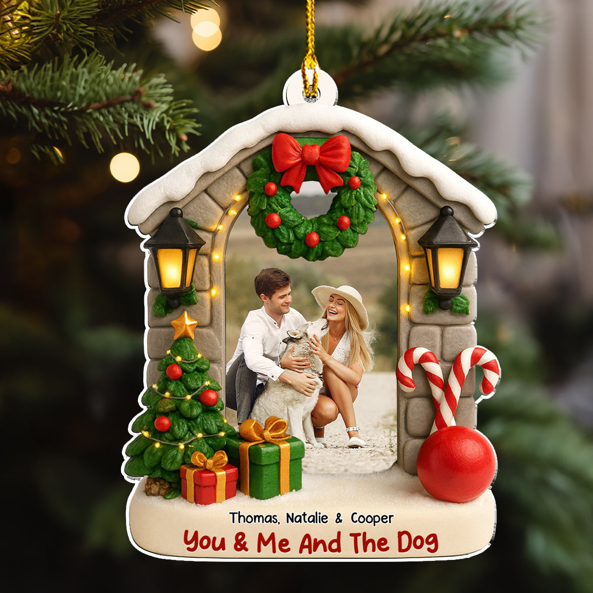 Bond Of Dog Love Photo - Personalized Custom 3D Effect Acrylic Ornament