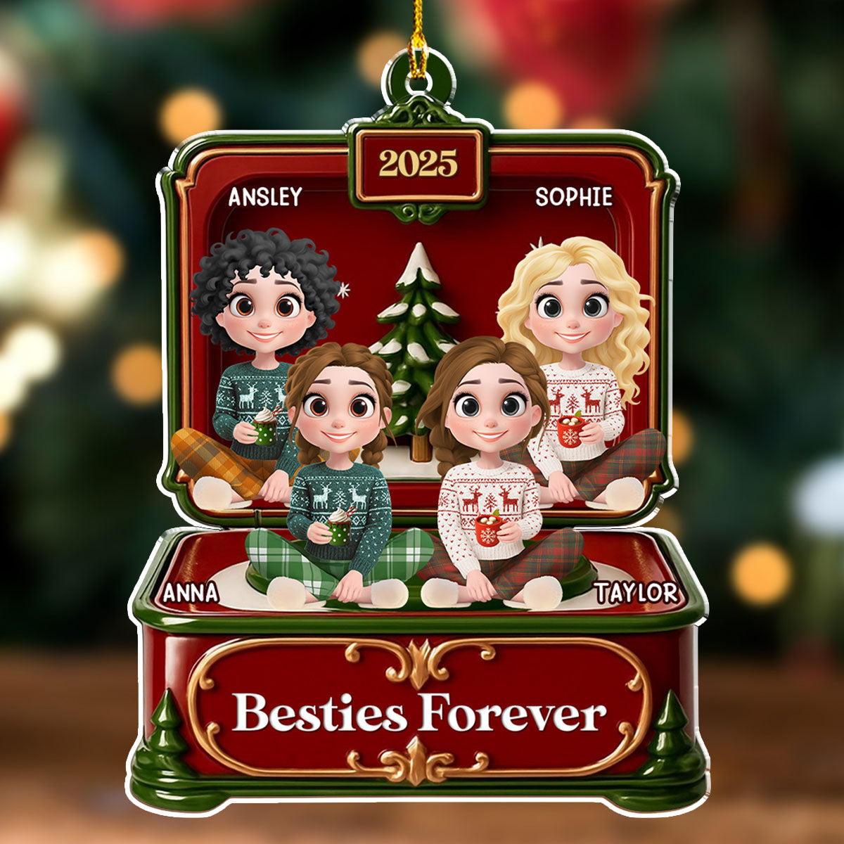Sisters Forever - Personalized Custom Acrylic Ornament