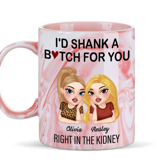 Bitches Forever - Personalized Custom Pink Marble Mug