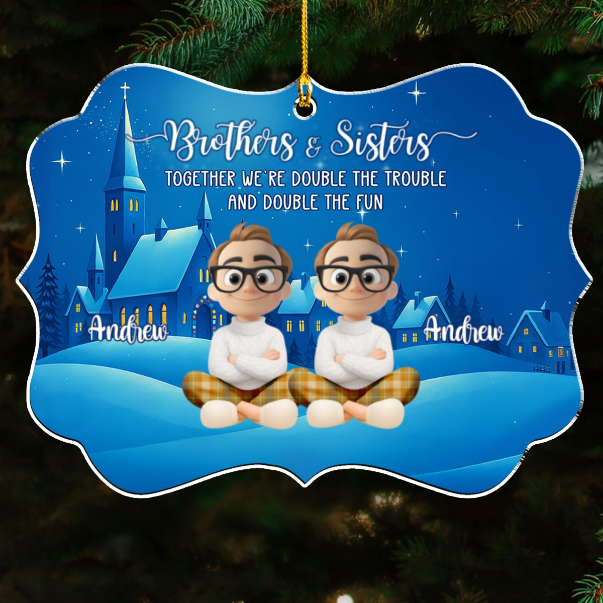 Partners In Trouble And Fun - Personalized Custom Acrylic Ornament