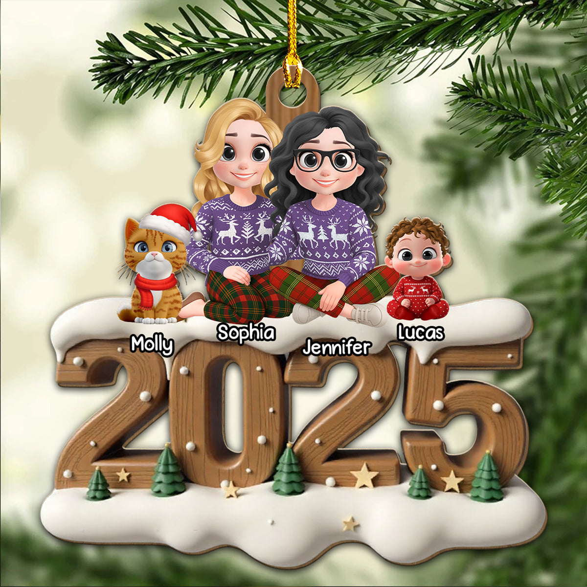 Us Together With Them Onwards - Personalized Custom 3D Effect Wood Ornament