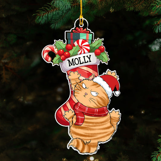 Cat Scratching - Personalized Custom Acrylic Ornament