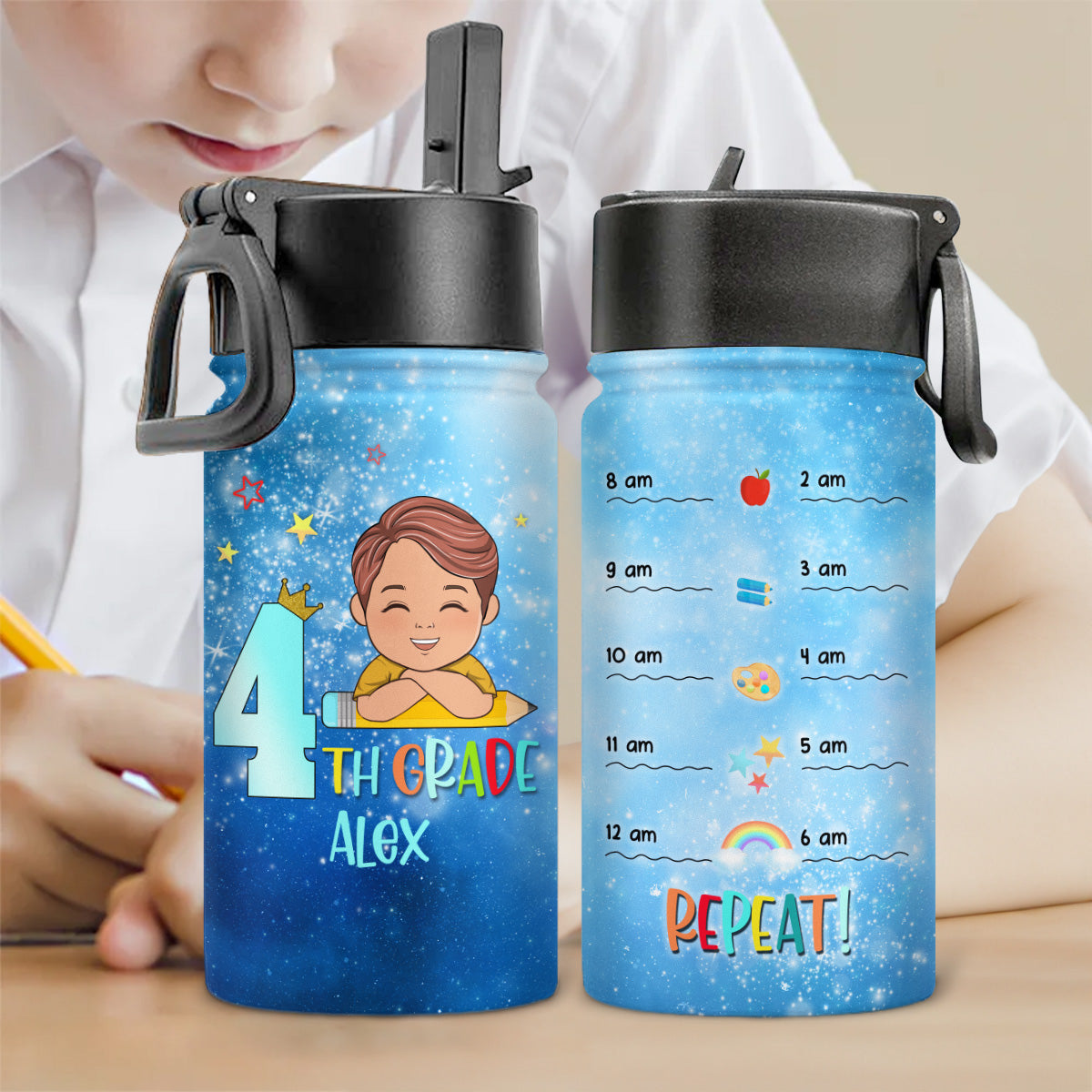 Water Reminder For Kid - Personalized Custom Kids Water Bottle