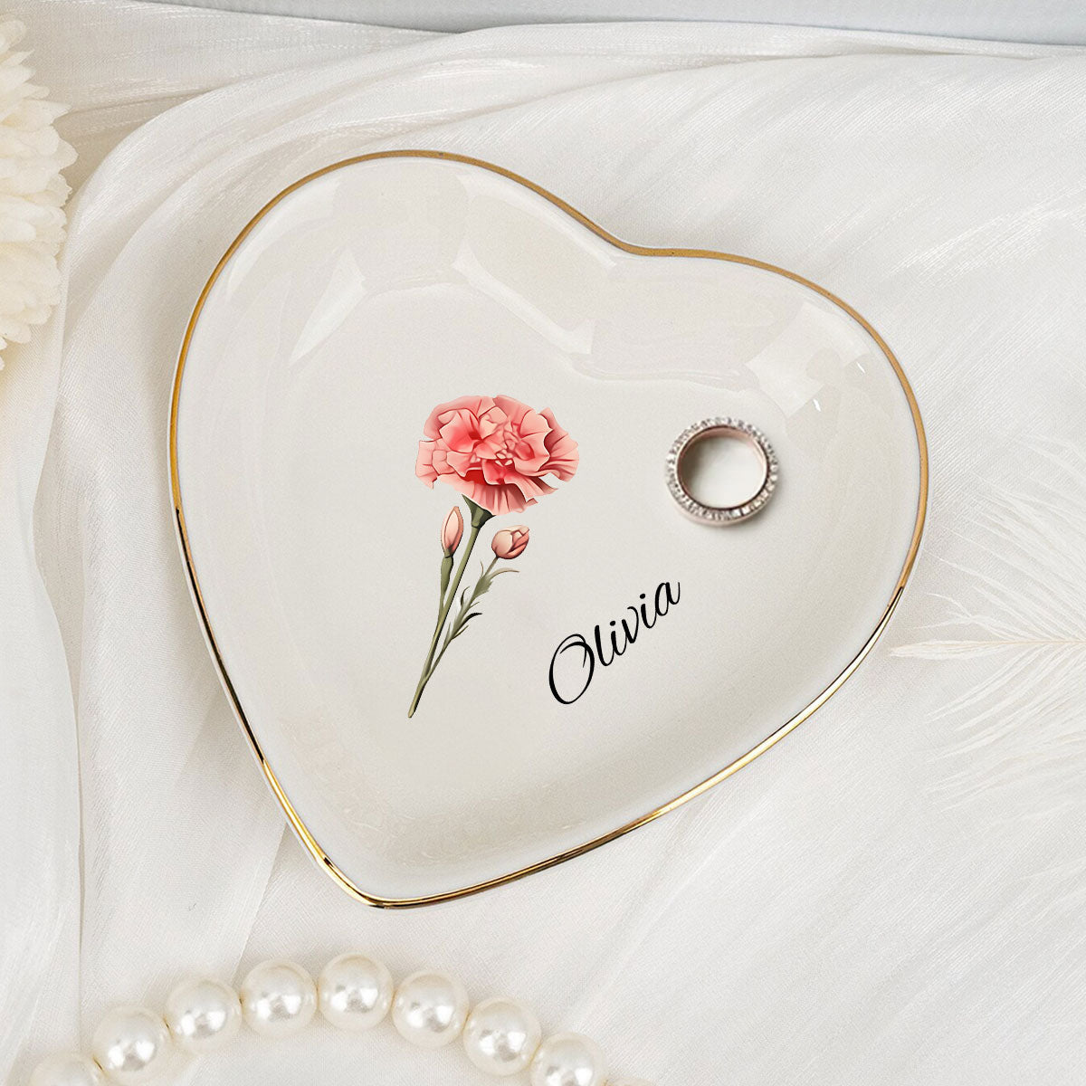 Flowers Are Loves Truest Language - Personalized Custom Jewelry Dish